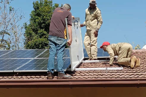 Solar panel installation by Jalade Management for homes and businesses in Gauteng.